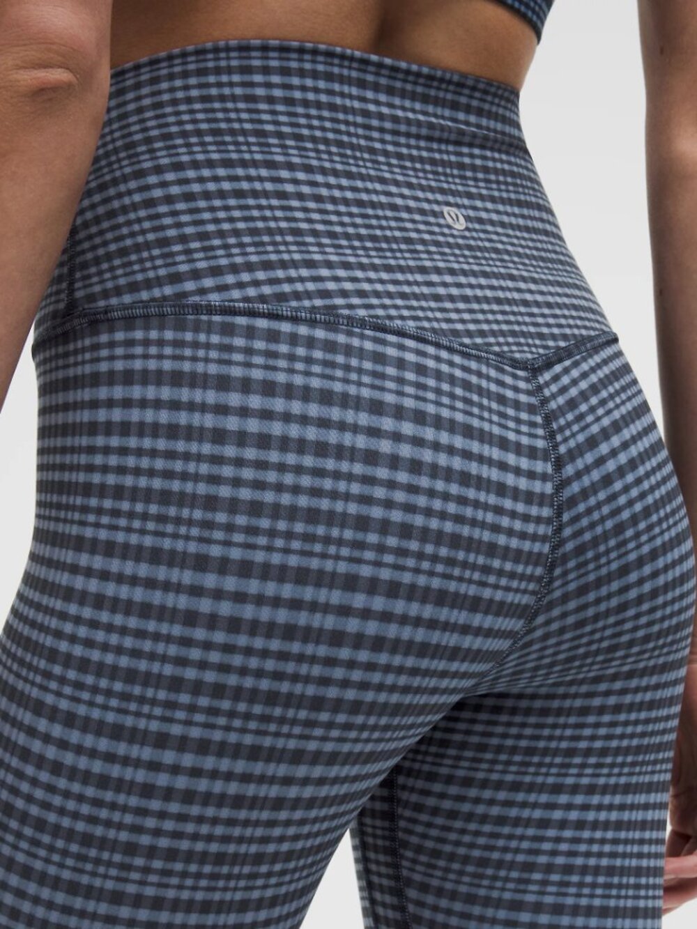 Lululemon - Align High-Rise Crop 17" Leggings: Glow Grid Washed Denim & Black, 4 - Picture 8 of 10